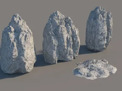 Rock islands Low-poly 3D model
