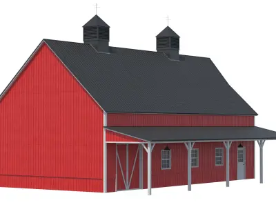 Red Barn Low-poly 3D model purchase