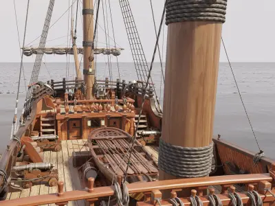  This 3D Galleon includes a fully detailed interior 
