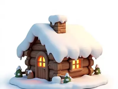 Cartoon Christmas Gingerbread House 3D Model Low-poly 3D model