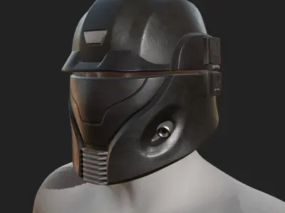 Helmet scifi futuristic space millitary combat cyborg armor  Low-poly 3D model