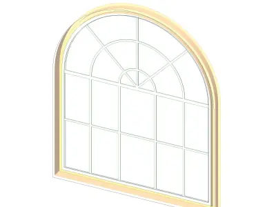 Arched window with Sunray transum 3D model