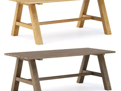 Nia Wooden Dining Table by Bpoint Design  Low-poly 3D model