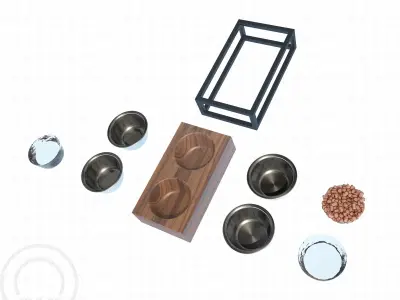 Pet bowl wet food water - Mia 3D model