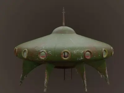 Old Playground UFO Low-poly 3D model