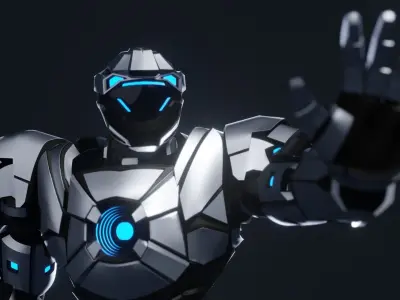 Robot character mecha game asset RTS01 Low-poly 3D model