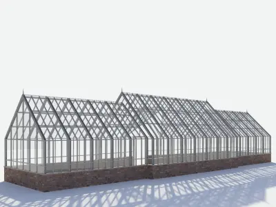 Glasshouse greenhouse hothouse 3D model
