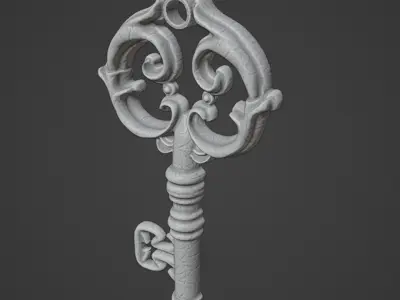 old key charm 3D print model