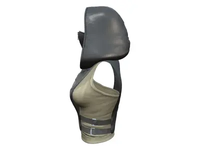 Hooded Mask Sleeveless Rebellion Top Low-poly 3D model