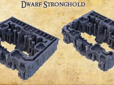 Dwarf Stronghold Tabletop Terrain 28 MM 3D print model
