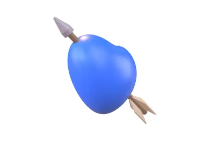 Heart With Arrow v1 004 Low-poly 3D model