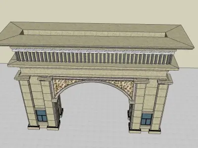 Neoclassical gate 3d model 3D model