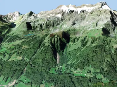 Mountain landscape Alps Switzerland  3D model