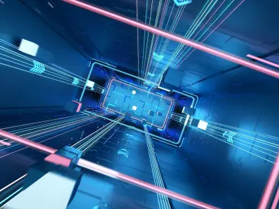 Technological Tunnel Shuttle Logo Product Display 3D model