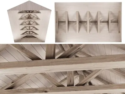 Wooden Ceiling V12  3D model