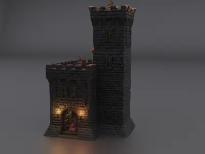 Old Town Watch Tabletop Terrain 28 mm 3D print model