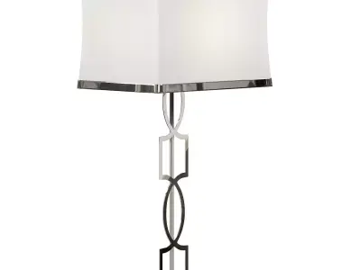 Evan Brushed Nickel Finish Modern Luxe USB Table Lamp Low-poly 3D model