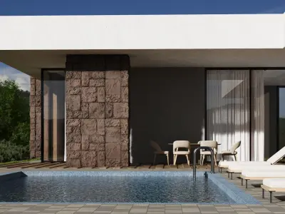 modern villa house 3D model