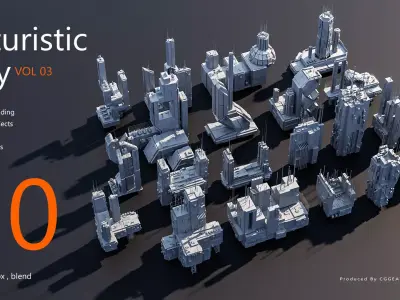 Futuristic City building Pack vol 03 3D model
