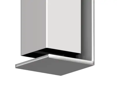 Aluminum height adjustable box type trash can Low-poly 3D model