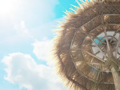 Beach Thatched Umbrella 3D model