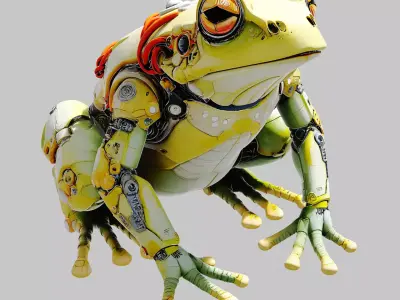 Cyborg Frog 3D Model PBR Low-poly 3D model