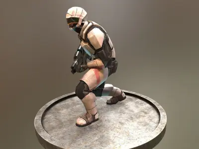 Futuristic Soldier Low-poly 3D model