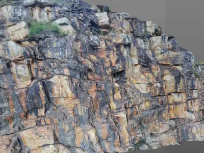 3D Scanned Rock and Cliff face 004 3D model