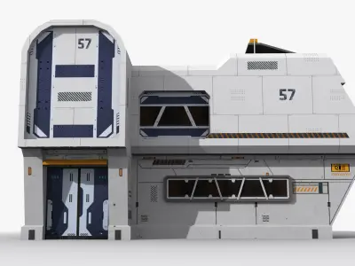 Factory Industrial Sci Fi x11 Low-poly 3D model