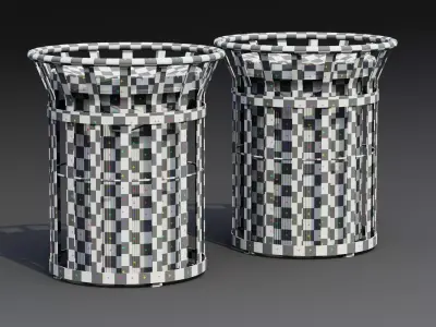 Street Trash Bin 01a Low-poly 3D model