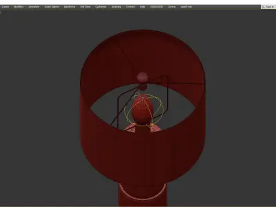 Table Lamp Resin and Metal Base Low-poly 3D model