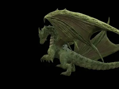 The Dragon - 4 Legs 2 Wings Dragon Low-poly 3D model