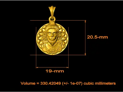 Hanuman Face Pendant File-1  3D print model