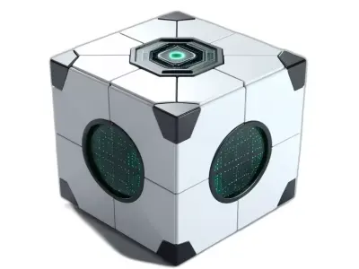 SciFi Data Core Cube Low-poly 3D model