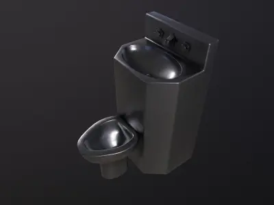 Prison Toilet  3D Model Low-poly 3D model