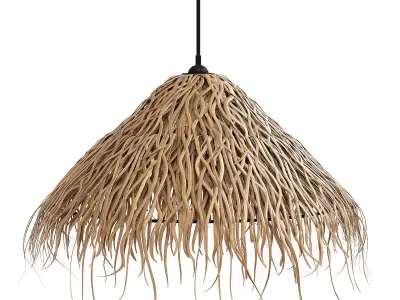 BRAIDED SEA GRASS HANGSTRAW  chandelier natural 3D model
