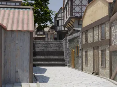 Medieval village 3D model buy