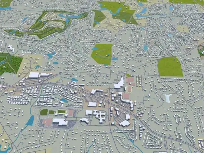 Roswell Georgia USA 40km Low-poly 3D model