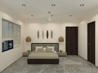 Bedroom modern home office design Free 3D model