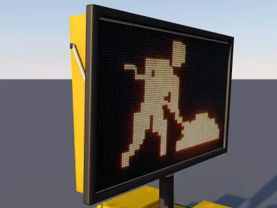 electronic traffic signal truck  Low-poly 3D model