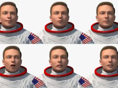  NASA Astronaut in Spacesuit A7L with Jetpack Rigged 