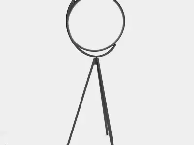 Floor lamp with round light shape 3D model