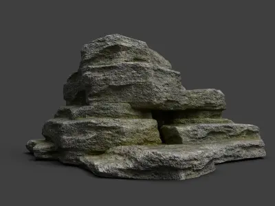 Cliff Rock 5-1 Low-poly 3D model