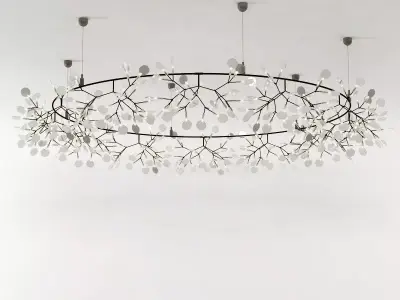 H B O circular light fixture with leaves 3D model