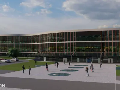 Modern Shopping Mall and Waterpark Complex  3D model