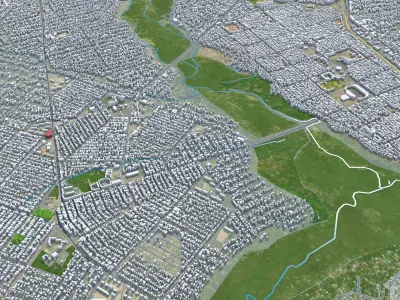 Lubumbashi Congo 30km Low-poly 3D model