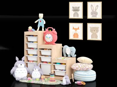 Furniture and Toys IKEA Decor For Children 3D model
