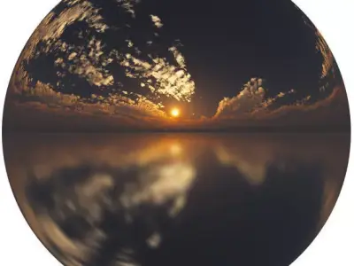 4k HDR Sunset Orange Sky 3D model