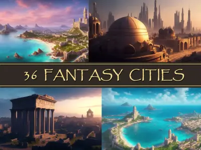 Fantasy Cities Backdrops Texture
