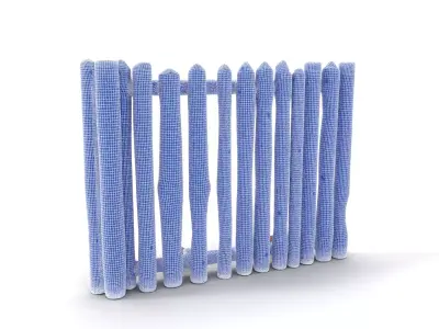 Rustic Wooden Fence model pack Low-poly 3D model